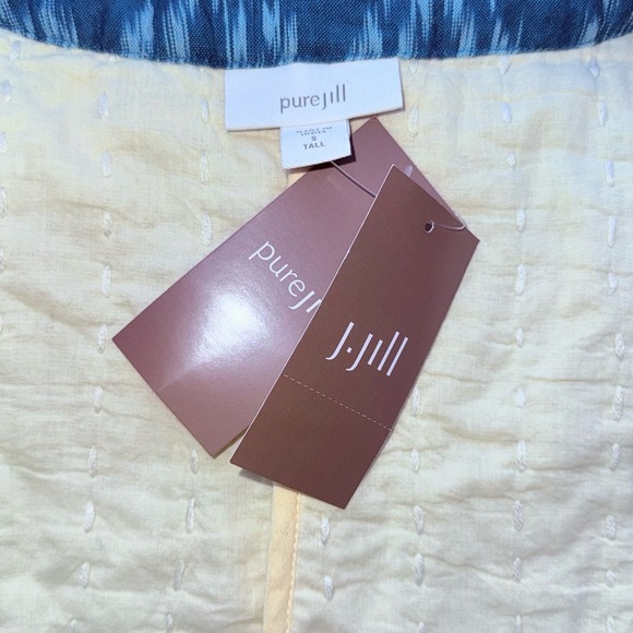 J.Jill Pure Kantha Stitched Ikat Jacket Kimono Sari Open Front Teal Blue SmTall - Picture 3 of 8